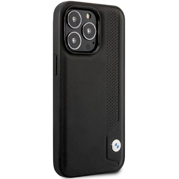 BMW iPhone 14 Pro Max Mobilskal Läder Blue Dots - Svart Svart