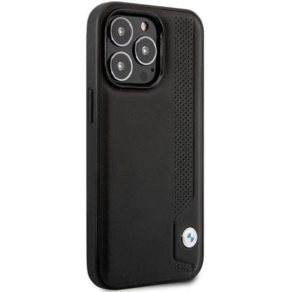 BMW Mobilskal till iPhone 14 Pro Max Läder Blue Dots - Svart Svart