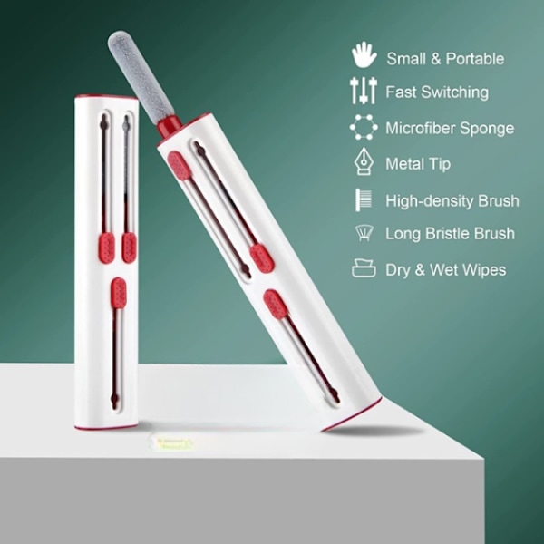 Multifunction Airpods 1/2/3/Pro Cleaner Kit med Soft Brush - Röd