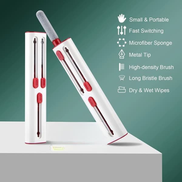 Multifunction Airpods 1/2/3/Pro Cleaner Kit med Soft Brush - Röd Röd
