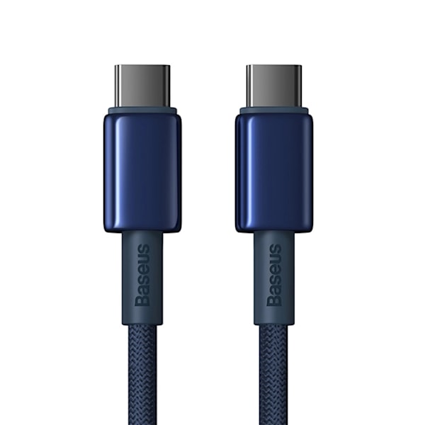 Baseus USB-C till USB-C kabel 100W 1m Tungsten Gold - Marinblå