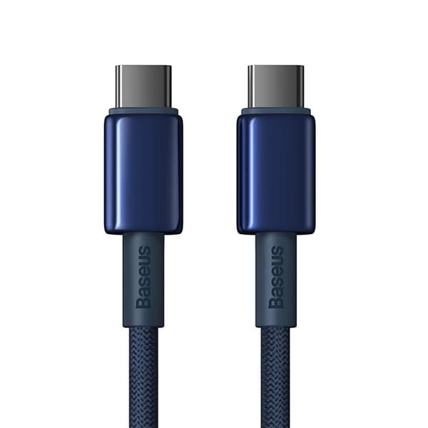 Baseus USB-C till USB-C kabel 100W 1m Tungsten Gold - Marinblå Blå