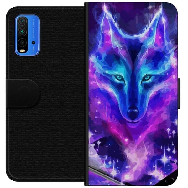 Plånboksfodral till Xiaomi Redmi Note 9 4G med Neon Varg