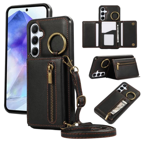 Plånboksfodral för Samsung Galaxy S26 Plus Konstläder Kickstand - Svart