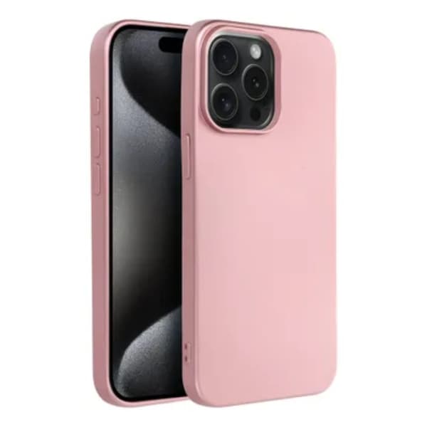 iPhone 15 Pro Max -puhelimen kuori Metallic - Pinkki Rosa