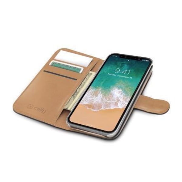 Celly Wallet | Plånboksfodral iPhone 12 Mini - Svart Svart