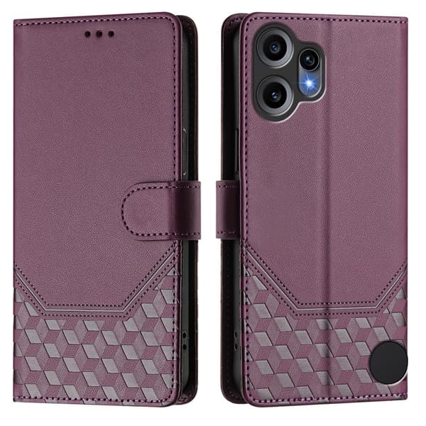 Nothing CMF Phone 2 Pro Plånboksfodral Imprinted Honeycomb RFID Lila
