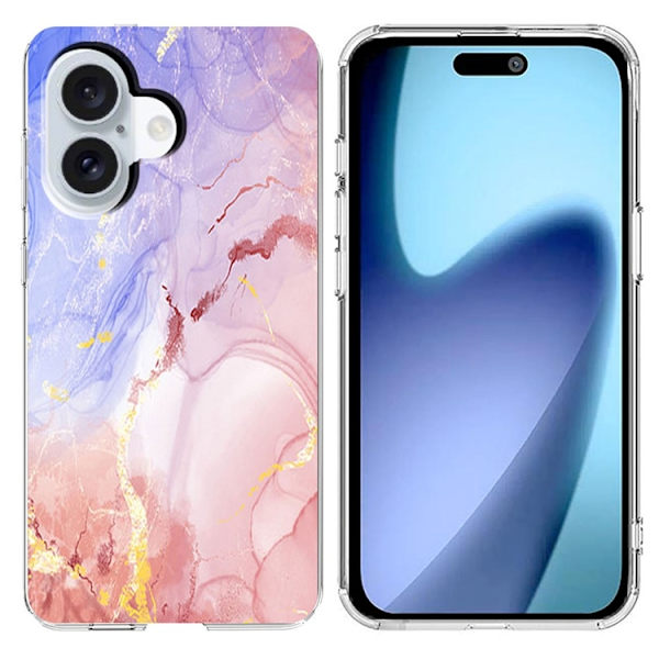 Mobilskal till iPhone 17 Marble Pattern Printing Soft - Rosa Rosa