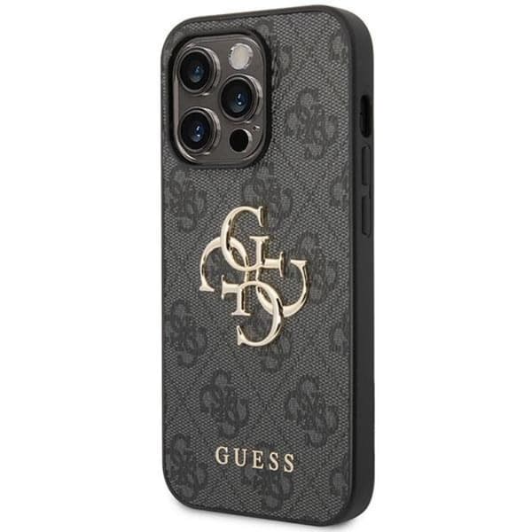 Guess Mobilskal till iPhone 15 Pro Max Big Metall Logo - Grå Grå