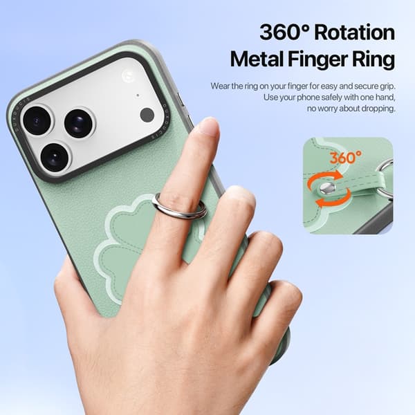 DUX DUCIS Mobilskal till iPhone 17 Pro Max Fingerring/Rem Luvy Series Grön