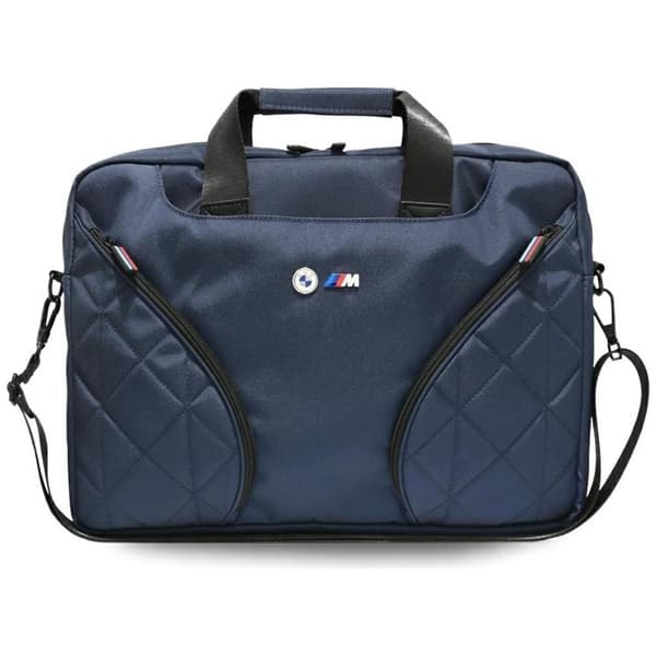 BMW Datorfodral 16" Nylon Pockets & Metal Logo - Navy Blå