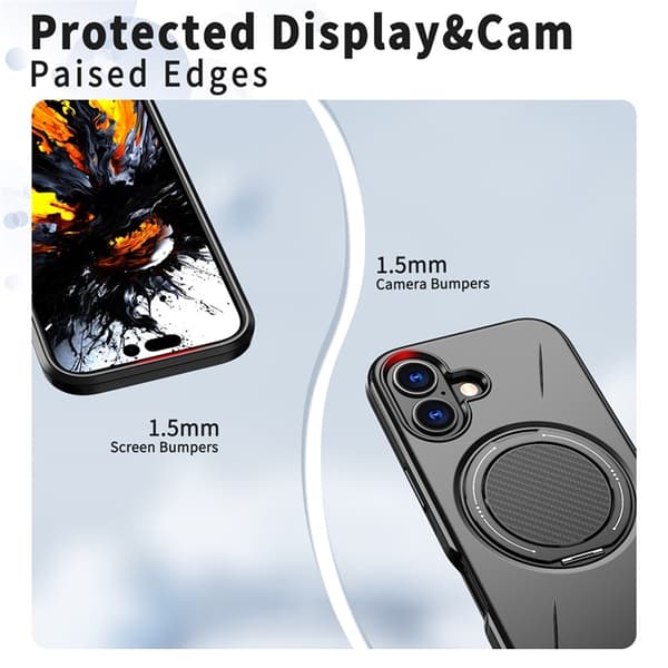 Mobilskal till iPhone 17 MagSafe Rotating Kickstand - Svart Svart