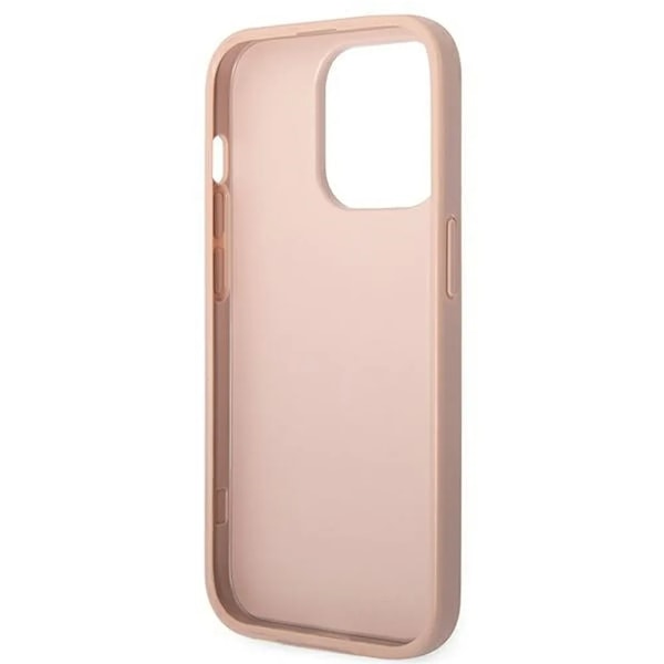 GUESS iPhone 14 Pro Max Cover Glitter Flakes Script Metal Logo - Rosa