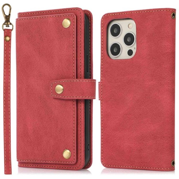 iPhone 14 Pro Plånboksfodral Flip - Röd Röd