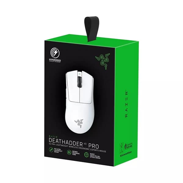 Razer DeathAdder V3 Pro Gaming Mus - Vit Vit