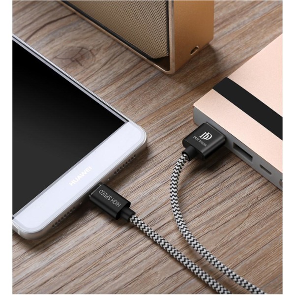 Dux Ducis USB-C kabel 2.1A 2 m - Sort / Hvid Black