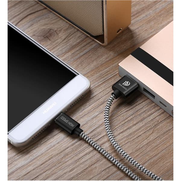 Dux Ducis USB-C-kabel 2.1A 2 m - Svart/Vit Svart