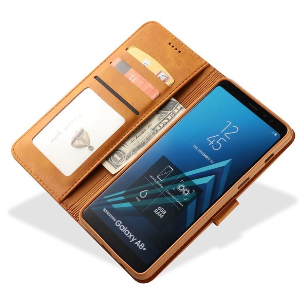 LC.IMEEKE Plånboksfodral för Samsung Galaxy A8 2018 - Brun Brun