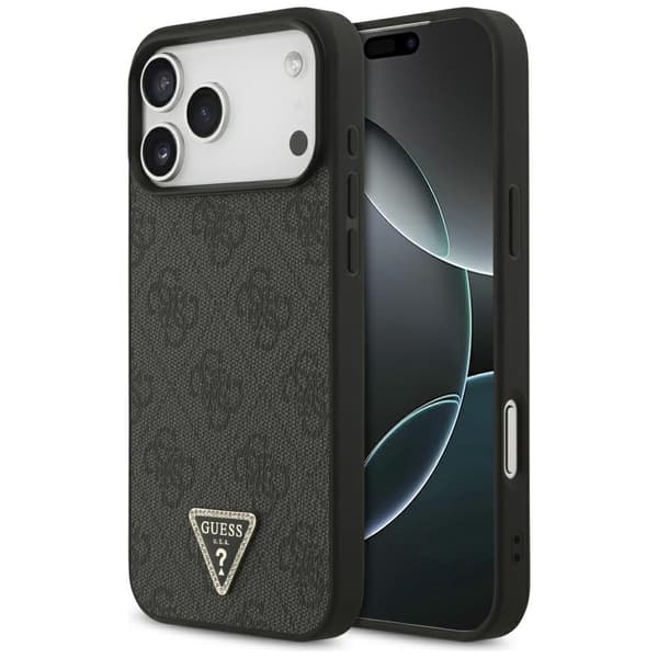 Guess Mobilskal För iPhone 18 Pro/17 Pro Magsafe Läder 4G Triangel Strass