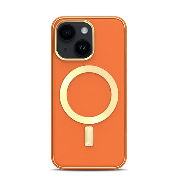 BOOM iPhone 14 Plus Magsafe Læderskal - Orange Orange