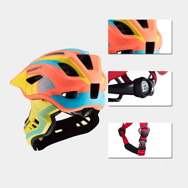 Rockbros Cykelhjälm Med Detachable Visor S - Gul/Orange