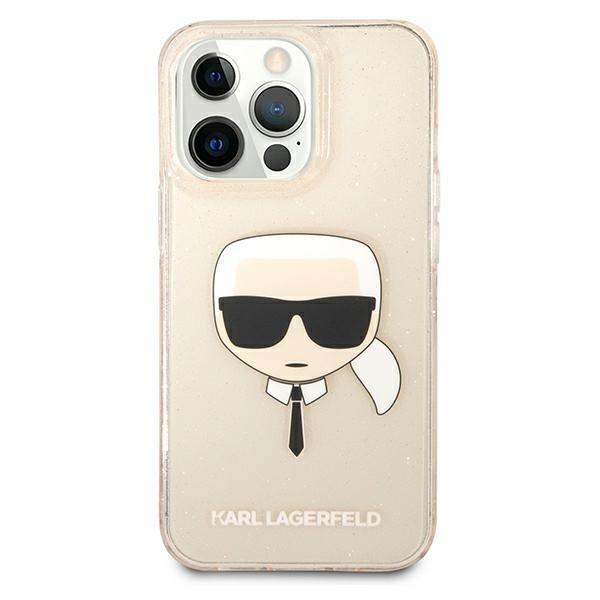 Karl Lagerfeld iPhone 13 Pro Max -kuori Glitter Karlin pää - kulta Yellow