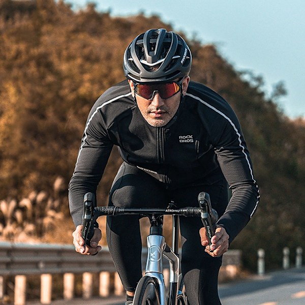 Rockbros Långärmad Cykeltröja Höst/Vinter L - Svart