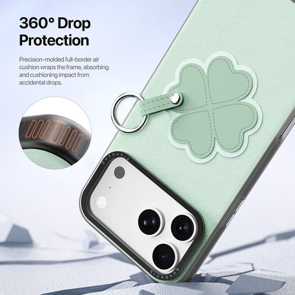 DUX DUCIS Mobilskal till iPhone 17 Pro Max Fingerring/Rem Luvy Series Grön