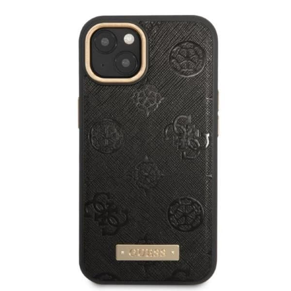 Guess iPhone 13 Mobilskal Magsafe Peony Logo Plate - Sort Black