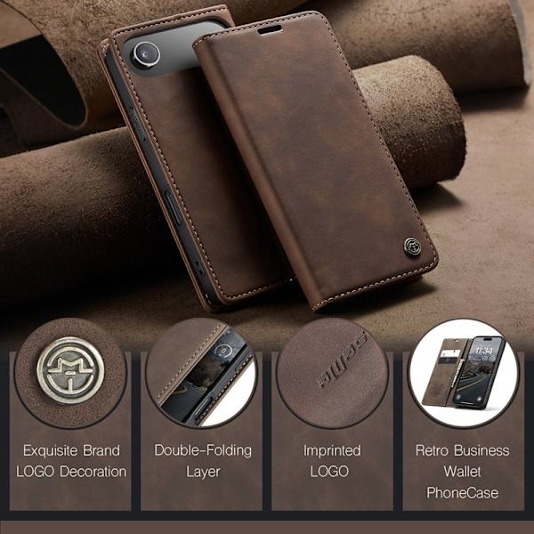 CASEME 013 iPhone Air Plånboksfodral Konstläder - Kaffe