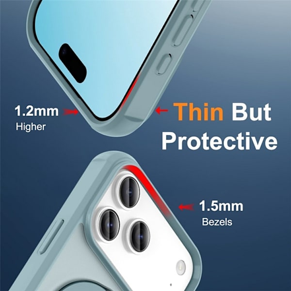 Mobilskal till iPhone 17 Pro Max MagSafe TPU+PC Kickstand - Blå Blå