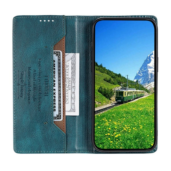 TTUDRCH Samsung Galaxy S26 Plus Plånboksfodral Konstläder RFID Skydd - Grön