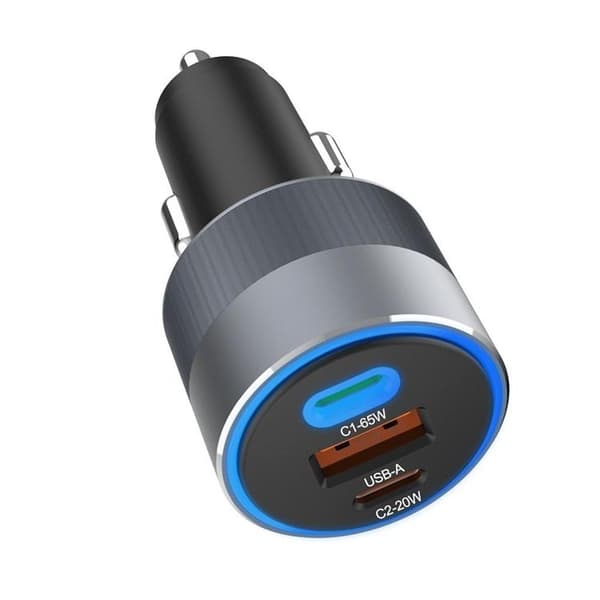 Forcell 85W Billaddare 2xUSB-C 1xUSB-A F-Energy - Svart Black