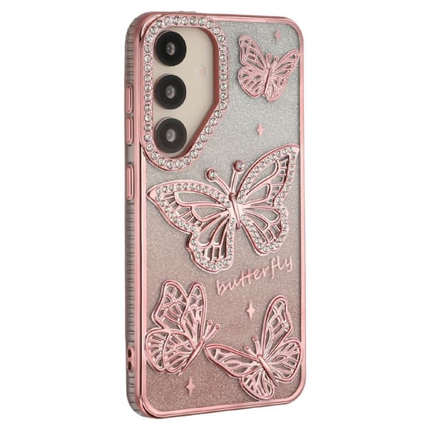 Mobilskal för Samsung Galaxy S26 Plus 3D Fjäril TPU - Rosa