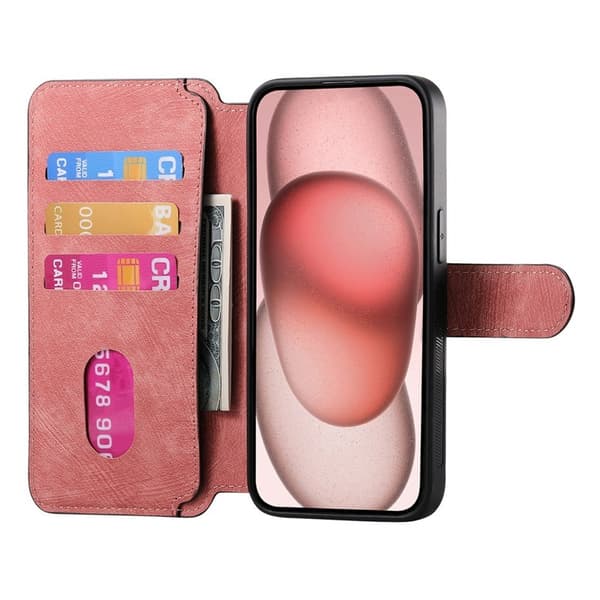 CASENEO MW-03 iPhone 14 Plus Plånboksfodral Konstläder - Rosa