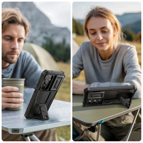 Tech-Protect Telefontaske til Galaxy S25 FE Kevlar Camplus - Sort Svart