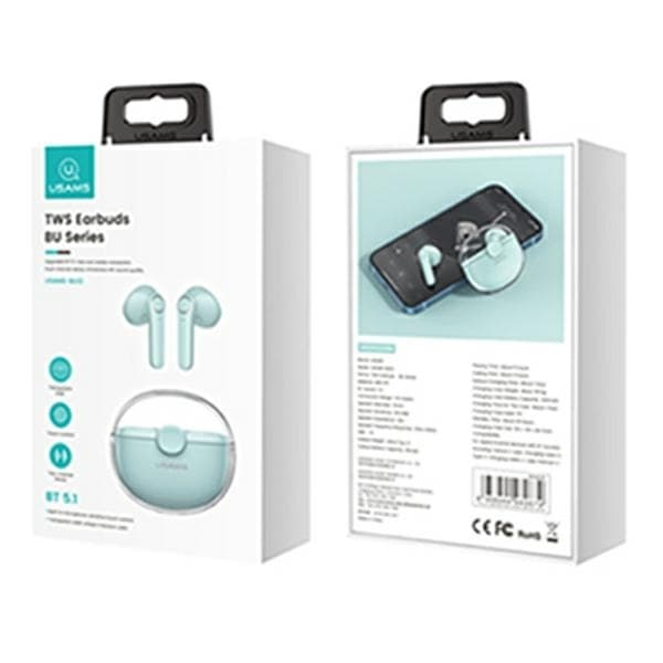 USAMS BU Series Bluetooth Høretelefoner 5.1 TWS - Grøn