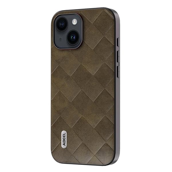 ABEEL Mobilskal till iPhone 15 Plus PU Läder Grön Skyddande Fodral