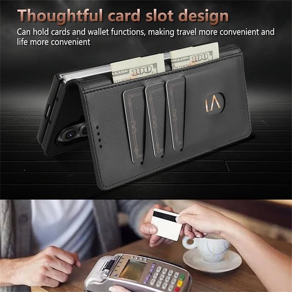 AZNS Samsung Galaxy Z Fold7 Plånboksfodral Konstläder - Röd