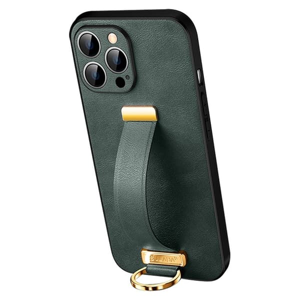 SULADA Mobilskal till iPhone 15 Pro Max Crazy Horse PU+PC+TPU Grön