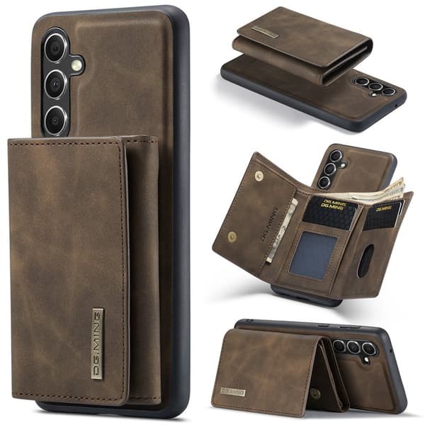 DG.Ming Plånboksfodral för Samsung Galaxy S26 Plus Magnetiskt PU + TPU - Kaffe