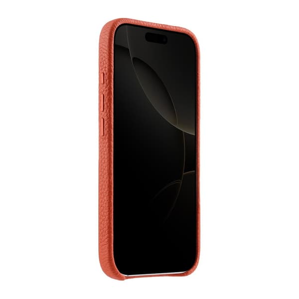 MELKCO Mobilskal till iPhone 16 Pro Max Magnetiskt Äkta Läder PC Orange