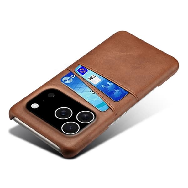 Mobilskal till iPhone 17 Pro Max Korthållare Dual - Brun Brun