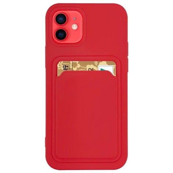 Silikone Kortholder Cover iPhone XS Max - Rød Red