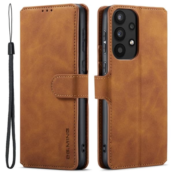 DG.MING Samsung Galaxy A33 5G Konstläder Plånboksfodral Retro Brun