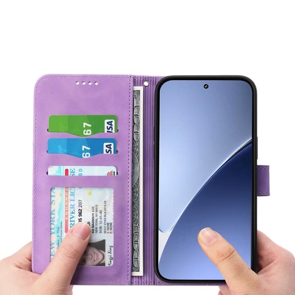 DIERFENG DF-03 för Xiaomi 15 Ultra Plånboksfodral Konstläder - Lila