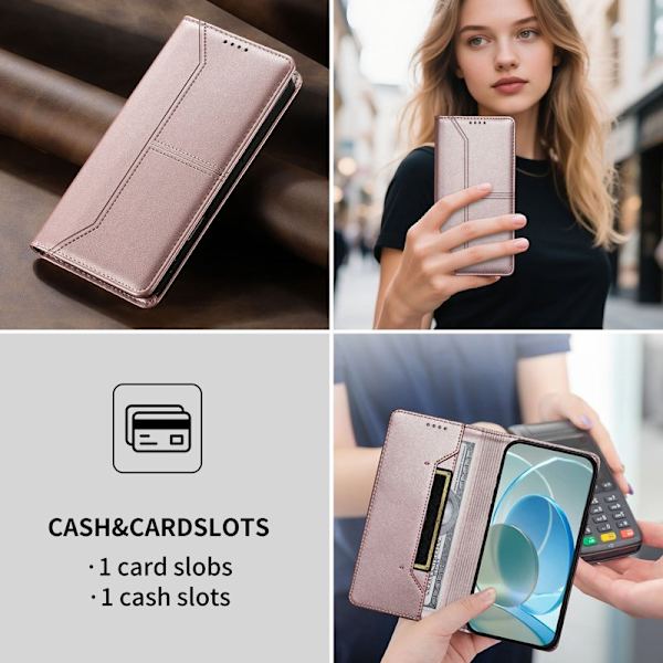 Plånboksfodral för Samsung Galaxy S26 Ställfunktion Konstläder - Rosa