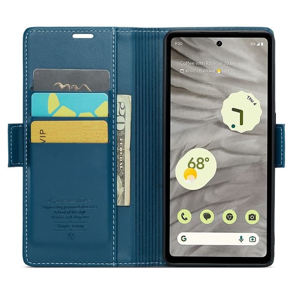 CASEME Plånboksfodral Konstläder till Google Pixel 7a - Blå