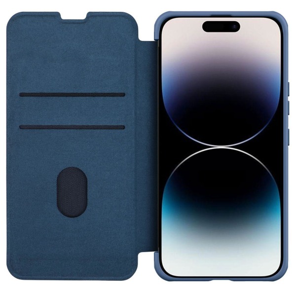 Nillkin iPhone 14 Pro lompakkokotelo Qin Cloth Pro - sininen