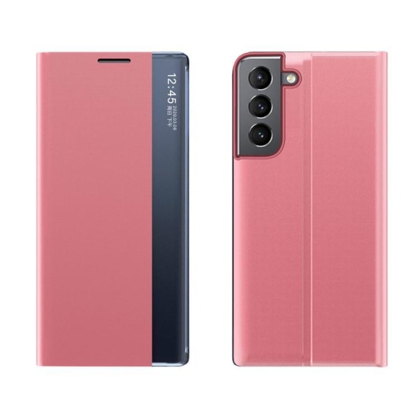 Uusi Sleep Flip Case Galaxy S22 Plus - vaaleanpunainen